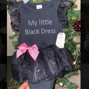 “My Little Black Dress” onesie.